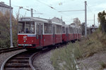 Wien WVB SL 64 (c5 1416 + E2 4016) XII, Meidling, WLB-Strecke zwischen Schedifkaplatz und der Wienerbergstraße im Oktober 1979. - Scan von einem Farbnegativ. Film: Kodak Kodacolor II (Safety Film 5075). Kamera: Minolta SRT-101.