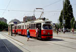 Wien WVB SL 21 (E1 4666 (SGP 1967)) I, Innere Stadt, Schwedenplatz im Juli 1992.