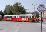 Wien WVB SL 26 (E1 4806) XXI, Floridsdorf, Franz-Jonas-Platz im Juli 1992. - E1 4806: SGP 1973. - Scan von einem Farbnegativ. Film: Kodak Gold 200. Kamera: Minolta XG-1.