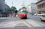 Wien WVB SL D (E2 4086) I, Innere Stadt, Opernring / Kärntner Straße am 28. Juli 1994. - Scan von einem Farbnegativ. Film: Scotch 200. Kamera: Minolta XG-1.