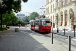 Wien WVB SL 62 (E 4435 (Lohnerwerke 1963)) I, Innere Stadt, Akademiestraße im August 1994. - Scan von einem Farbnegativ.