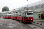 Wien Wiener Linien SL 25: E1 4771 + c4 1336 haben die Haltestelle Donauspital im  22.