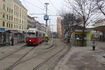 Wien Wiener Linien SL 6 (E1 4519 + c3 1222) Neubaugürtel / Urban-Loritz-Platz (Endstation Stadthalle / Burggasse (Eindstiegstelle)) am 17. Februar 2017.