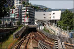 Ehemaliger Verbindungsbogen -    Zwischen den Stationen Friedensbrücke (heute U4, im Rücken des Fotografen) und der Station Nußdorfer Straße gab es früher einen