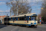 Tw.120 bei der Ausfahrt aus dem Betriebsbahnhof Wolfganggasse in die Eichenstraße.