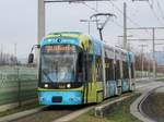 Graz. Am 13.12.2020 war Cityrunner 666 auf der Linie 13 anzutreffen, hier kurz nach der Haltestelle  P+R Murpark .
