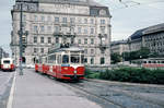 Wien: Die Wiener Straßenbahnen vor 50 Jahren: SL 43 (L4 588 + l3 18** + l3 1779) I, Innere Stadt, Schottentor am 27.