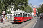 Wien Wiener Linien SL 25 (E1 4771 (SGP 1972) + c4 1327 (Bombardier-Rotax 1975)) XXI, Floridsdorf, Hoßplatz am 26.