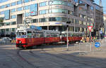 Wien Wiener Linien SL 49 (E1 4554 + c4 1356) XV, Rudolfsheim-Fünfhaus, Fünfhaus, Neubaugürtel / Märzstraße am 1.