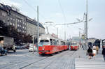 Wien: Die Wiener Straßenbahnen vor 50 Jahren: SL O (E1 4496 (Lohnerwerke 1969)) IV, Wieden / X, Favoriten, Wiedner Gürtel / Südbahnhof am 1.