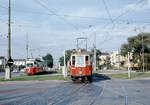 Wien: Die Wiener Straßenbahnen vor 50 Jahren: SL 25R (M 4080 + m3) II, Lassallestraße / Venediger Au / Praterstern am 29.