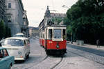 Wien: Die Wiener Straßenbahnen vor 50 Jahren: SL J (K 2290) I, Innere Stadt, Rathausplatz / Dr.-Karl-Lueger-Ring / Dr.-Karl-Renner-Ring / Parlament im August 1969.