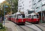 Wien Wiener Linien SL 25 (E2 4063 (SGP 1986) + c5 1463 (Bombardier-Rotax 1985) / SL 30 (E2 4064 (SGP 1986) + c5 1464 (Bombardier-Rotax 1985)) XXI, Floridsdorf, Linke Nordbahngasse (Hst.