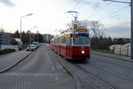 Wien Wiener Linien SL 11 (E2 4311 (Bombardier-Rotax, vorm. Lohnerwerke, 1986)) XI, Simmering, Kaiserebersdorf, Lichnowskygasse / Rosa-Jochmann-Gasse / Leberberg am 29. November 2019.