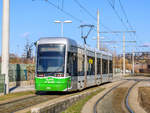 Graz. Variobahn 205 war am 24.03.2021 auf der Linie 4, hier beim P+R Murpark.