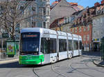 Graz. Variobahn 203 der Graz Linien fuhr am 29.03.2021 als Linie 6 am Jakominiplatz ein.