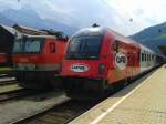 Steuerwagen 80-90.725 am Zugschluss des ÖFB-railjet am 8.7.2015 in Lienz.