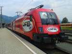 1116 225-4  ÖFB  mit railjet 533 von Wien Hbf, am 8.7.2015 bei der Ankunft im Endbahnhof Lienz.