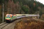 1116 007  SOS-Kinderdorf  fhrt mit EC 102  Polonia  von Villach nach Warschau.  
Wildbad Eind 20.11.2010