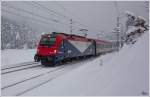 190 302 FUC (Ferrovie Udine Cividale) fhrt mit REX 1880 von Udine nach Villach. Thrl Maglern 18.1.2012