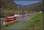 Am 31.10.2018 war IC719 mit einer Ersatzgarnitur unterwegs.Mit dem Steuerwagen 80-73 216 an der Zugspitze fährt der Zug zwischen Bruck/Mur und Pernegg Richtung Süden.