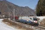 1116 251 (Ski-Austria) mit RJ559 zwischen Bruck/Mur und Pernegg am 23.01.2017.