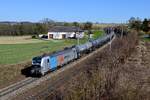 Bei Wieshof im Hausruckviertel konnte ich am Nachmittag des 26. März 2017 mit 193 828 einen weiteren Railpool Vectron mit einem Kesselwagenzug aufnehmen.