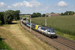 ZSSK 383 210 mit CDC 193 588 einer weiteren CDC Vectron und einem Kesselzug in Neumarkt Kallham. 