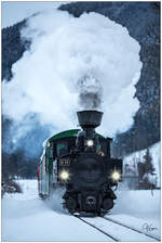 Die 124 Jahre alte Dampflok, U11  Mauterndorf  fährt auf der Murtalbahn von Murau nach Stadl an der Mur.