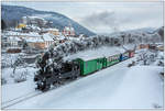 Die 124 Jahre alte Dampflok, U11  Mauterndorf  fährt auf der Murtalbahn von Murau nach Stadl an der Mur.