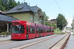 Am Mittag des 01.07.2018 stand IVB Tw 355 als STB (Fulpmes - Innsbruck Hbf) im STartbahnhof von der Stubaitalbahn und wartete auf die Abfahrt.
