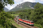 1142.611+1144.116 fahren bei aufkommender Gewitterstimmung mit G-55509 bei Payerbach am 3.5.18