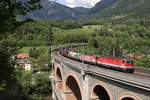 Dreifachbespannung am schweren GAG-49485 durch 1144.234+079+1116.159 am Schwarzatal-Viadukt in Payerbach.