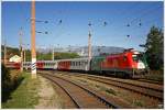 1016 025 EM Lok Portugal fhrt mit EC 531  Stadttheater Klagenfurt  von Wien Sd nach Sillian. 
Eichberg 31.08.2008