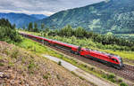 1116 227-0 fährt mit dem Lp 85795, bei Kolbnitz, die Tauernbahn-Südrampe hinauf.