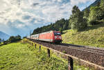 101 043-8 fährt mit dem EC 115  Wörthersee  (Münster (Westf) Hbf - Klagenfurt Hbf) nahe Penk vorüber.