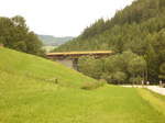 Während der Sperre der Wechselbahn im Sommer 2010 wurde auf niederösterreichischer Seite eine Brücke saniert, Juli 2010