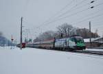 Am 05.12.2010 ist die Liszt-Lok 1047 503 mit dem
IC 640 in Timelkam durchgefahren.