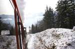 Runter in das Tal mit der Schafbergbahn im Dezember 2009.