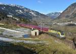 182 582 mit der Lp nach Mallnitz am 10.01.2015 bei Angertal. 