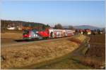 218 117 der Heros Rail Rent GmbH zZ. von der GKB angemietet, fhrt mit R 4369 Graz Don Bosco nach Wies Eibiswald.  
Plfing Brunn 27.12.2010