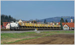 GKB 1700.2 (ex LTE 2170 002  Johanna ) mit dem leeren Abraumzug 71325 von Kalsdorf nach Deutschlandsberg am 31.3.2016 kurz vor Frauental aufgenommen.