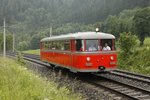 VT10.02 der GKB fährt am 12.06.2016 als Sonderzug zum Triebwagentreffen in Mürzzuschlag. Hier zu sehen bei Wartberg im Mürztal.