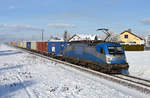 Die 1216 922 bespannte am herrlichen Wintermorgen des 29. Dezember 2020 den LTE-Zug 41441 von Kalsdorf nach Koper Tovorna und wurde von mir bei Werndorf fotografiert.
