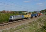 Die 185 672 war am 17.04.2014 mit dem LTE-Containerzug 41144 von Hegyeshalom nach Passau unterwegs, und wurde von mir bei Pottenbrunn fotografiert.