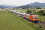 Probezug der RTS 1216 901 mit Talgo Hotelzug bei Kappel am Krappfeld am 18.06.2015.