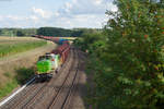 V1700.03 der SETG mit einem leeren Holzzug nach Cheb bei Oberteich, 16.08.2017