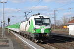 SETG 193 240 mit leeren Snps-Wagen Richtung Naumburg (S), am 17.03.2024 in Grokorbetha.