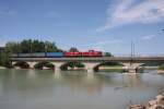 92 81 2000 083-2 A-SLB + 92 81 2000 086-6 S-SLB Salzburg Saalachbrücke 26.07.2013