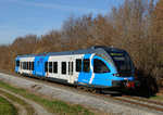 Der  blaue Landesbahner  war am 12. November 2015 als S31 von Weiz nach Gleisdorf unterwegs, und wurde von mir bei Albersdorf fotografiert.